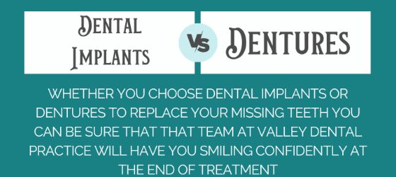 Dentures Vs Implants Infographic Valley Dental Practice